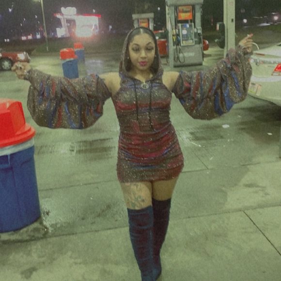 CHROME GLITTER DRESS - Picture 2 of 2